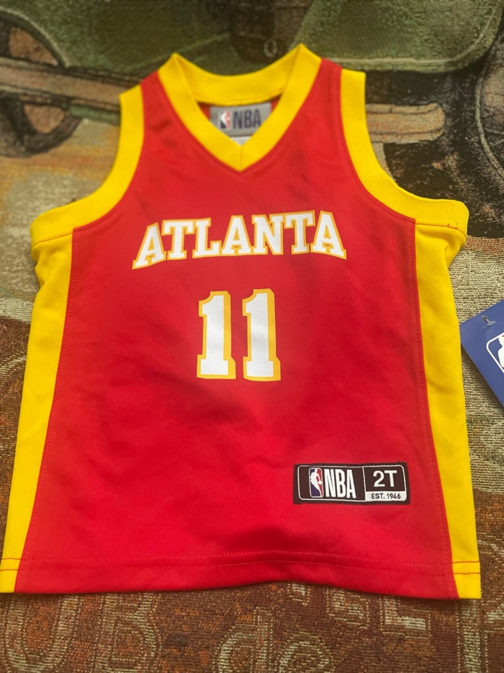 Kids TRAE YOUNG Basketball Jersey Size 2T Toddler Atlanta Hawks NBA #11 NEW